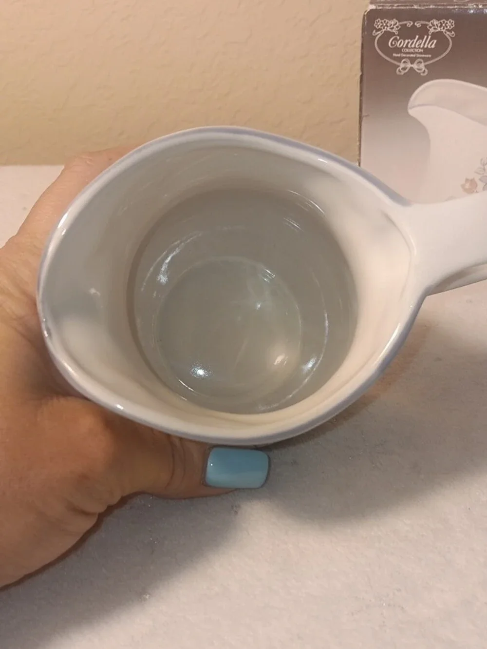 Vintage Cordella Collection Bluet Stoneware Creamer Pitcher With Original Box
